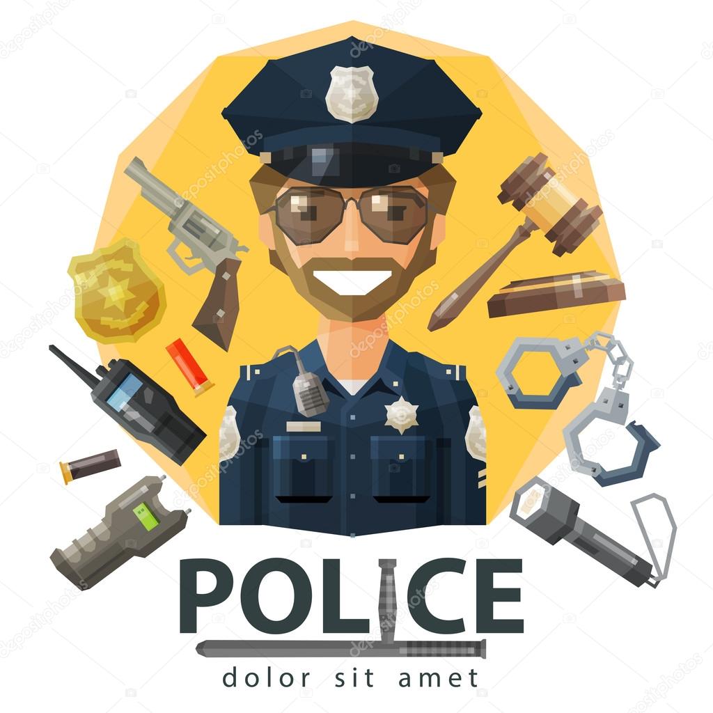 police, law, constabulary vector logo design template. enforcement, order or policeman icon. flat illustration