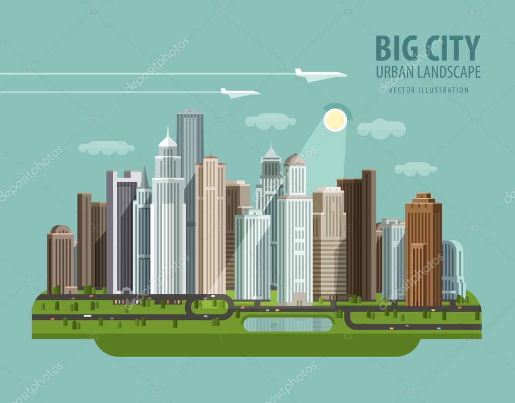 Residential quarter and construction. vector. flat illustration