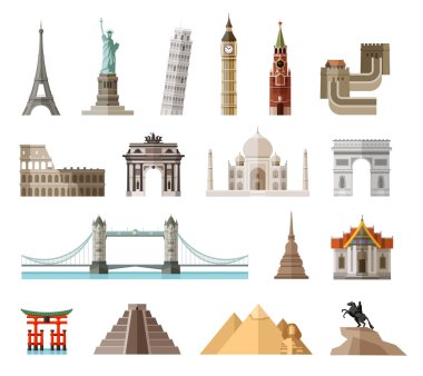ülkeler dünya vektör logo tasarım şablonu. mimari, anıt veya Simgesel Yapı simgesi.