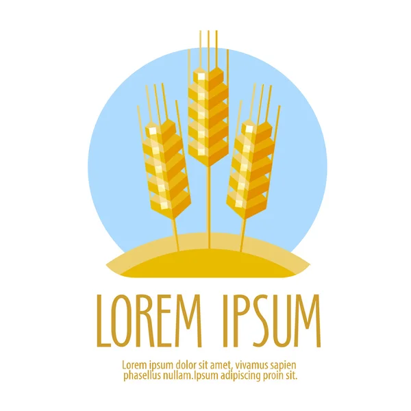 Modello di progettazione del logo vettoriale del grano. raccolto o agricoltura, icona dell'agricoltura — Vettoriale Stock