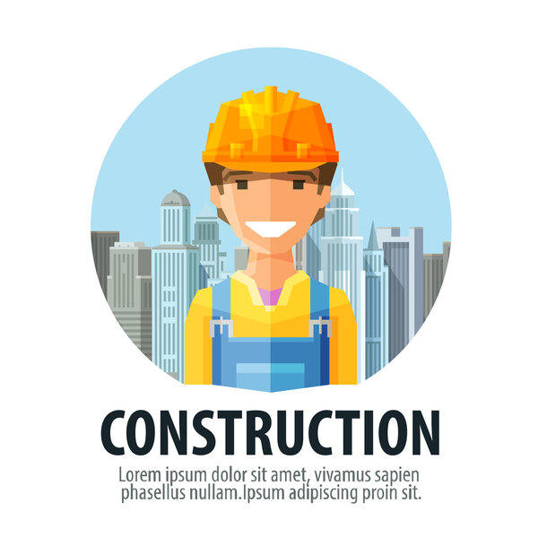 шаблон векторного логотипа строительной компании. большой город или икона строителя
