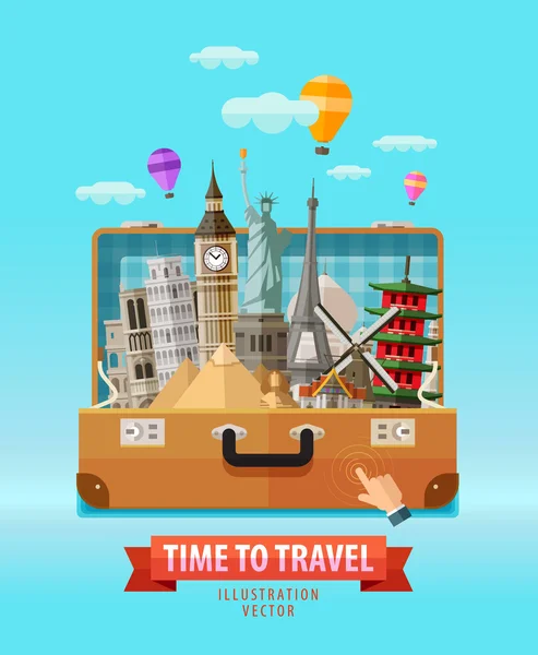 Tatil vektör logo tasarım şablonu. seyahat, seyahat, gezi veya Tur, yolculuk simgenin — Stok Vektör