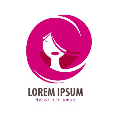 young woman vector logo design template. cosmetic, makeup or beauty salon, spa icon