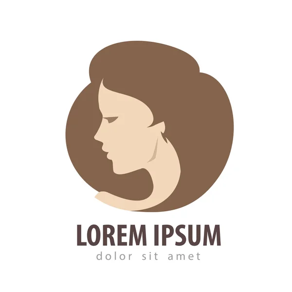 Hermosa mujer vector logotipo plantilla de diseño. cosméticos, maquillaje o salón de belleza, icono del spa — Vector de stock