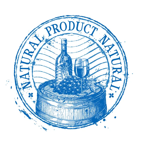 Modelo do projeto do logotipo do vetor do vinho. selo gasto ou bebida, ícone de gorjeta — Vetor de Stock