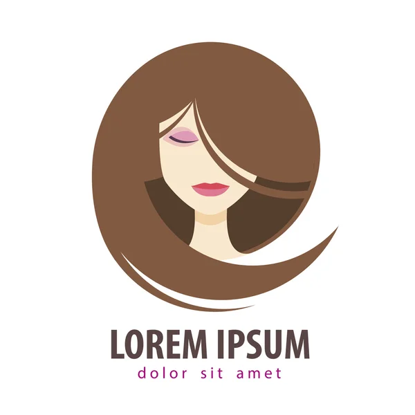 Beautiful girl vector logo design template. cosmetic, makeup or beauty salon, spa icon — Stockový vektor