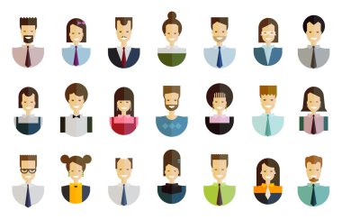 business people vector logo design template. job or office icons set