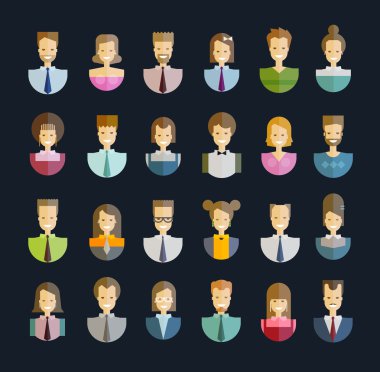 people, folk vector logo design template. office or education, schooling icons set