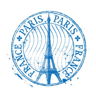Paris vektör logo tasarım şablonu. Eyfel Kulesi bir basit kroki tarzda çizilmiş