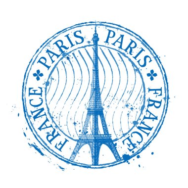 Paris vector logo design template. Eiffel Tower drawn in a simple sketch style