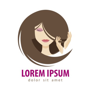 Güzellik Salonu vektör logo tasarım şablonu. Kız, genç kadın ya da moda, kozmetik, makyaj simgesi