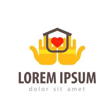 ev vektör logo tasarım şablonu. İnşaat, yapı, yapı veya yetimhane, ev, darülaceze simgesini