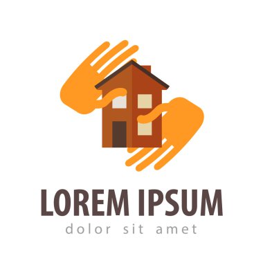 İnşaat, vektör logo tasarım şablonu oluşturma. yapı veya ev simgesini