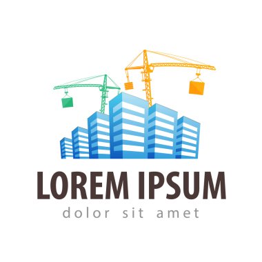 İnşaat site, site vektör logo tasarım şablonu oluşturma. Bina ya da şehir simgesi