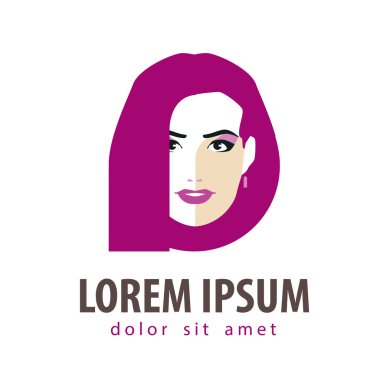 Güzellik Salonu vektör logo tasarım şablonu. Kız, genç kadın ya da moda, makyaj simgesi