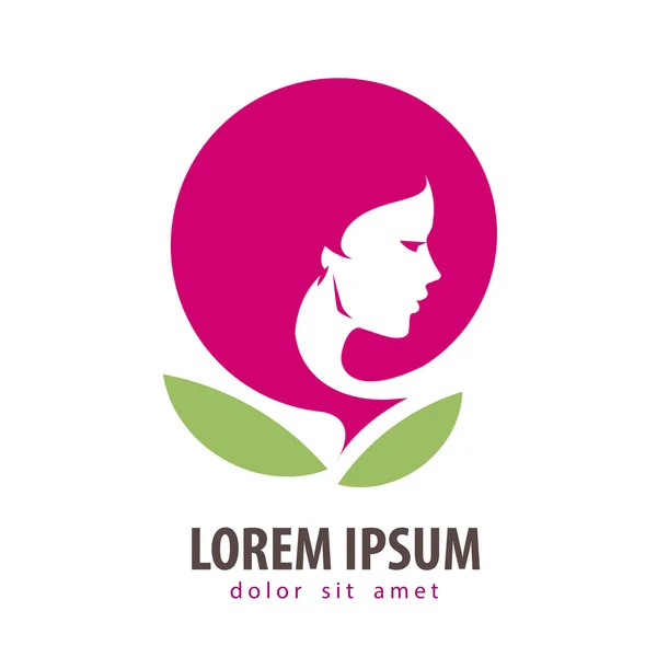 Cosmetic, beauty vector logo design template. makeup or spa, girl, flower icon — Stok Vektör