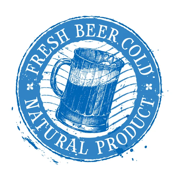 Oktoberfest vector logo design template. Shabby stamp or beer, pub, ale, brewery icon — Stockový vektor
