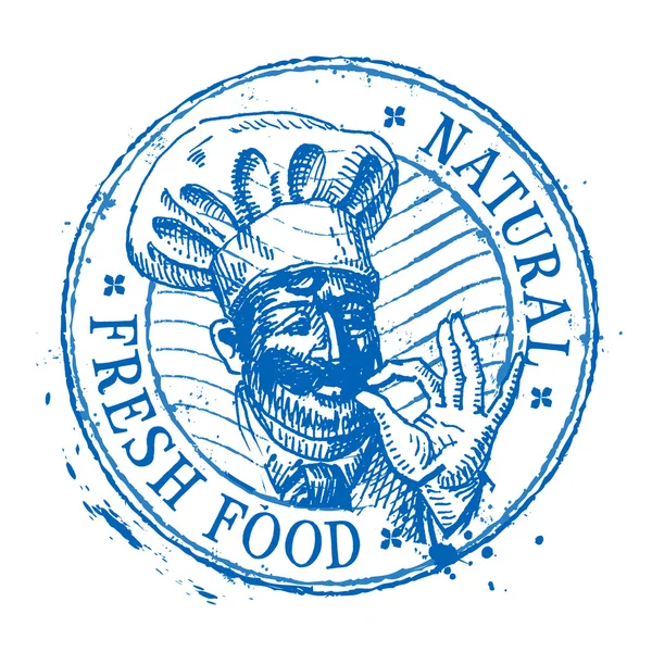 Cozinheiro, modelo do projeto do logotipo do vetor do chef. comida fresca ou ícone de restaurante — Vetor de Stock