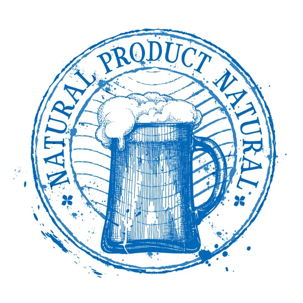 Beer. Shabby stamp — 스톡 벡터