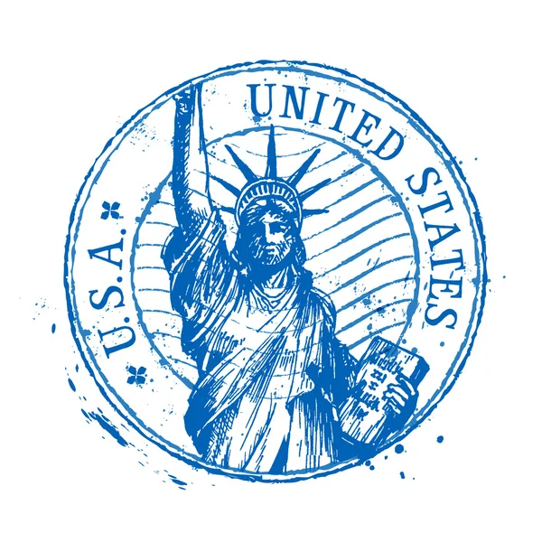 Modelo de design de logotipo vetor EUA. Estados Unidos da América ou estátua da liberdade, ícone de Nova York — Vetor de Stock