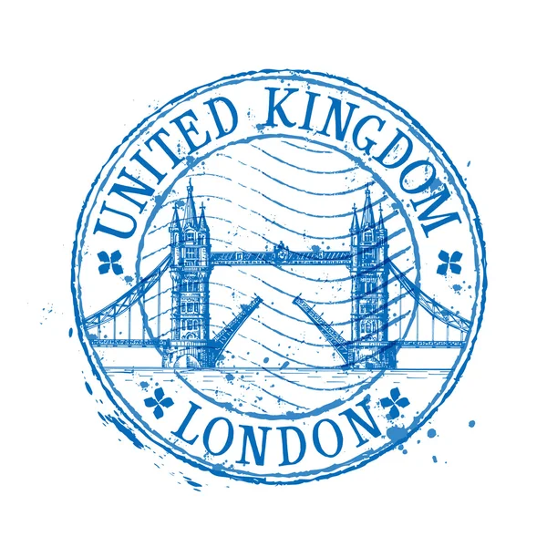 United Kingdom Vektor Logo Design-Vorlage. Briefmarke oder England, Symbol von London — Stockvektor