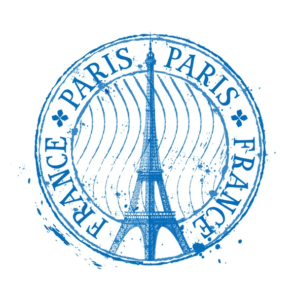 Modèle de logo vectoriel Paris. Tour Eiffel dessinée dans un style esquisse simple — Image vectorielle