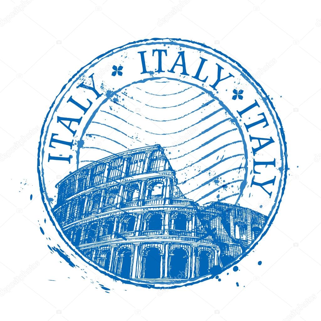 Colosseum in Italy, on a white background. vector illustration