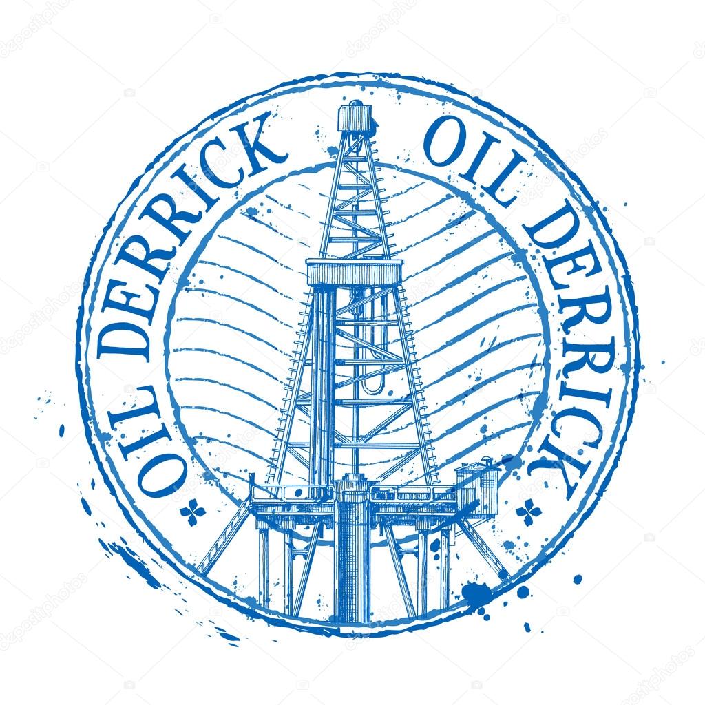 oil derrick vector logo design template. petroleum or business, factory, industry icon