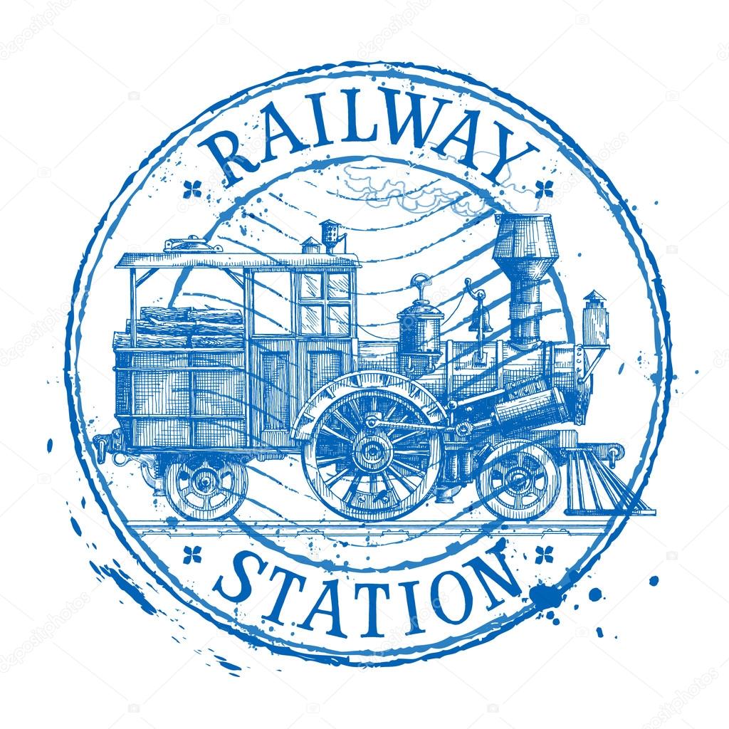 Retro steam train on a white background. vector illustration
