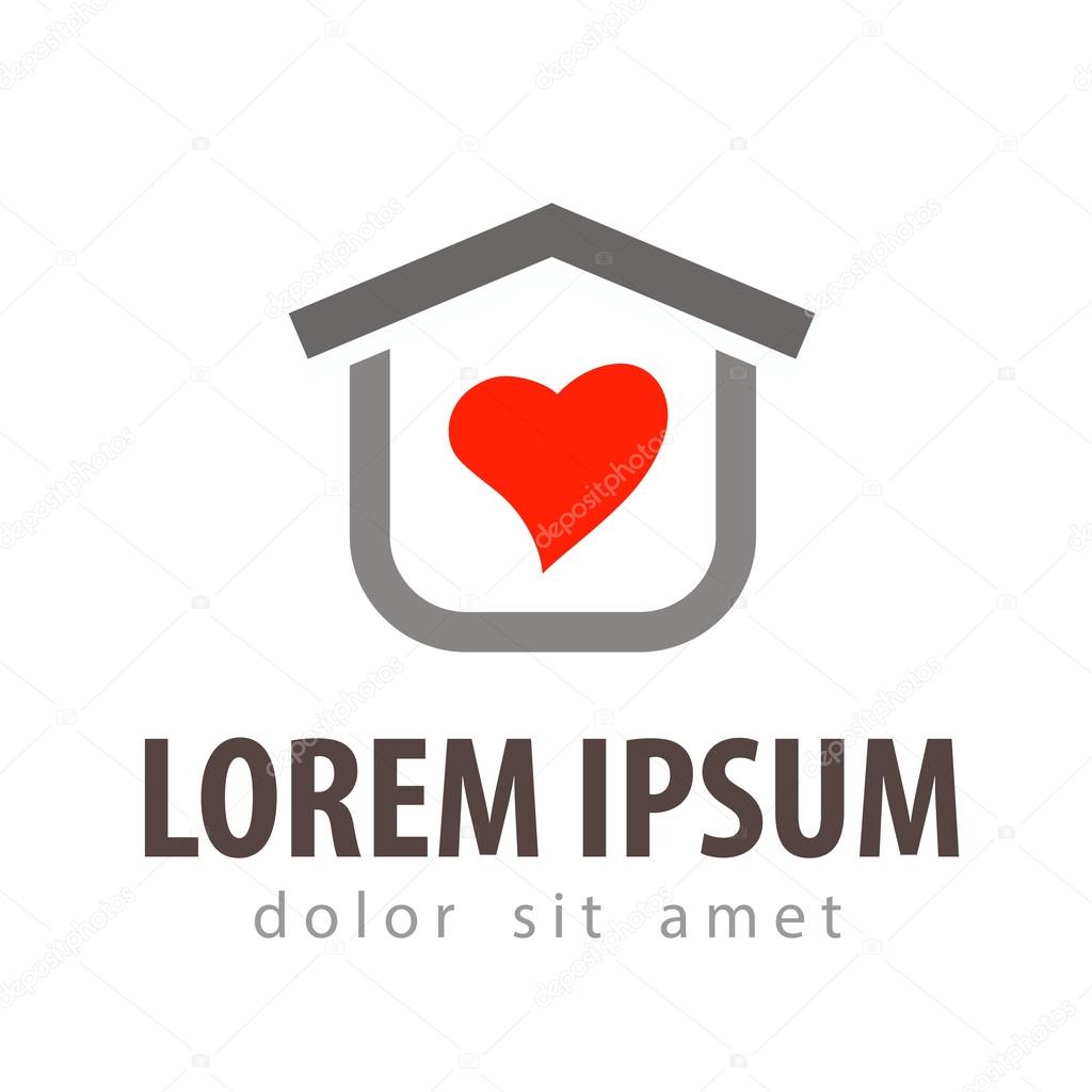 House and heart on a white background. vector illustration