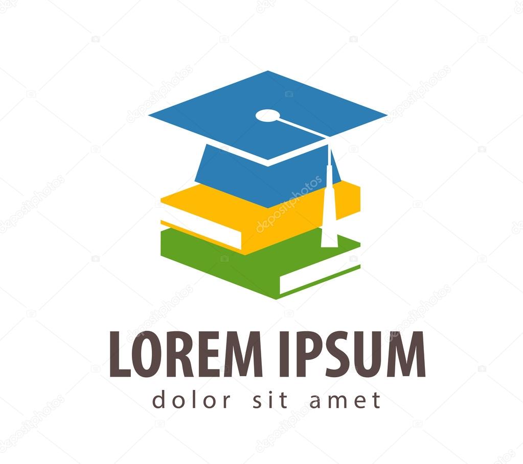 Cap graduate and books on a white background. vector illustration