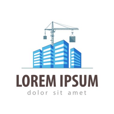 Şehir, kasaba vektör logo tasarım şablonu. İnşaat, yapı veya ev simgesini