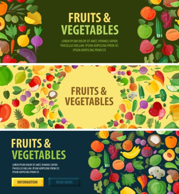 Bahçe vektör logo tasarım şablonu. yiyecek ya da meyve, sebze simgeler