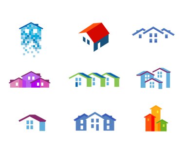 ev vektör logo tasarım şablonu. kasaba veya bina simgesini