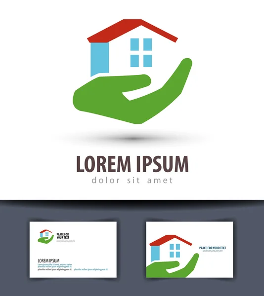 Modelo de projeto do logotipo do vetor da casa. ícone de construção ou construção — Vetor de Stock