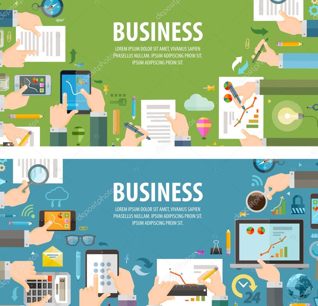 Business. business people and office. vector illustration