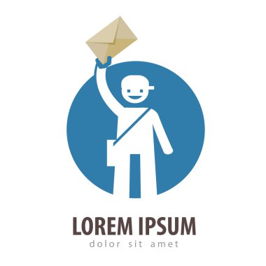 posta vektör logo tasarım şablonu. Postacı veya teslim simgesi
