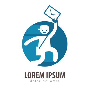 posta vektör logo tasarım şablonu. Postacı veya teslim simgesi
