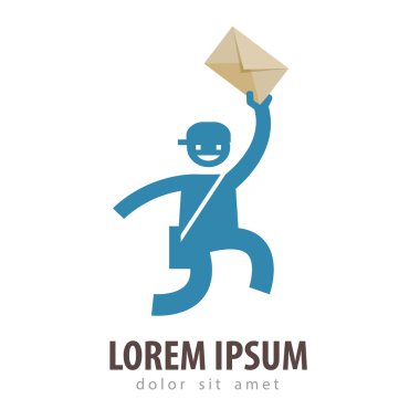 Postacı vektör logo tasarım şablonu. posta veya teslim simgesi