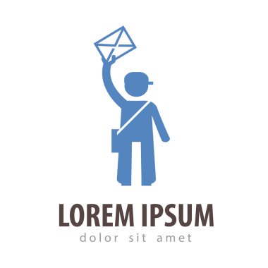 Teslimat vektör logo tasarım şablonu. Kurye veya posta simgesini