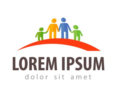 Aile vektör logo tasarım şablonu. insanlar ya da çocuklar simgesi