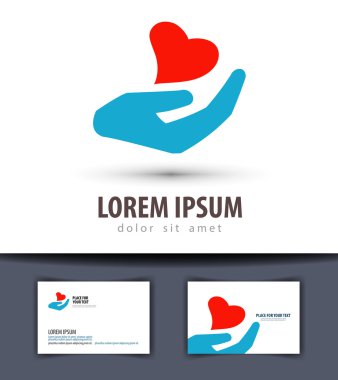 vektör logo tasarım şablonu seviyorum. kalp ya da hayırseverlik simgesi