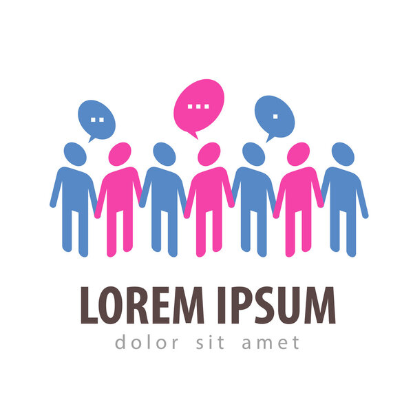 шаблон дизайна логотипа коммуникационного вектора. командная работа или значок форума
