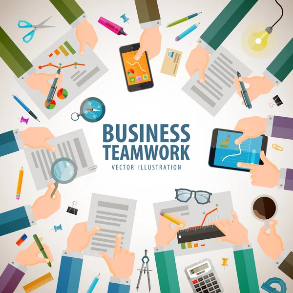 Business vector logo ontwerpsjabloon. Office of teamwerk pictogrammen — Stockvector