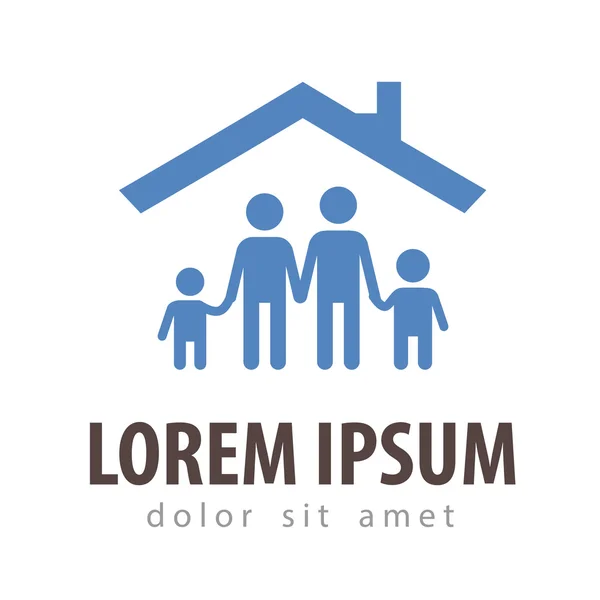 House vektor logotyp formgivningsmall. familj eller hem-symbolen — Stock vektor