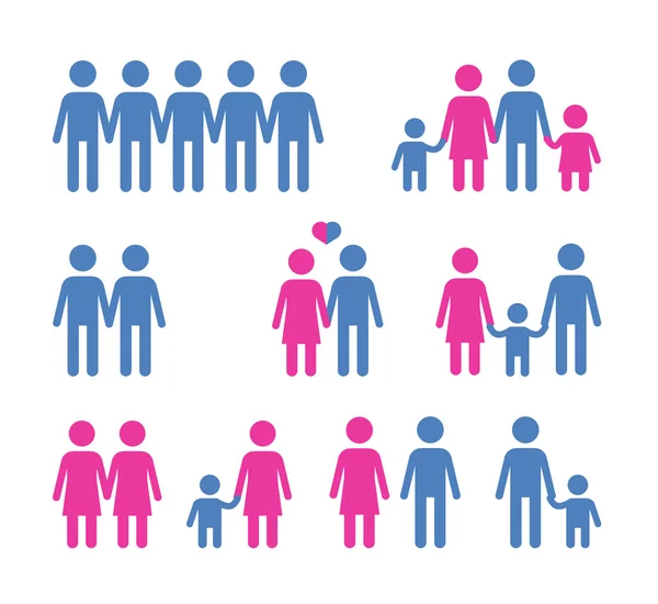 Menschen Vektor-Logo-Design-Vorlage. Ikone der Familie oder Gesellschaft — Stockvektor