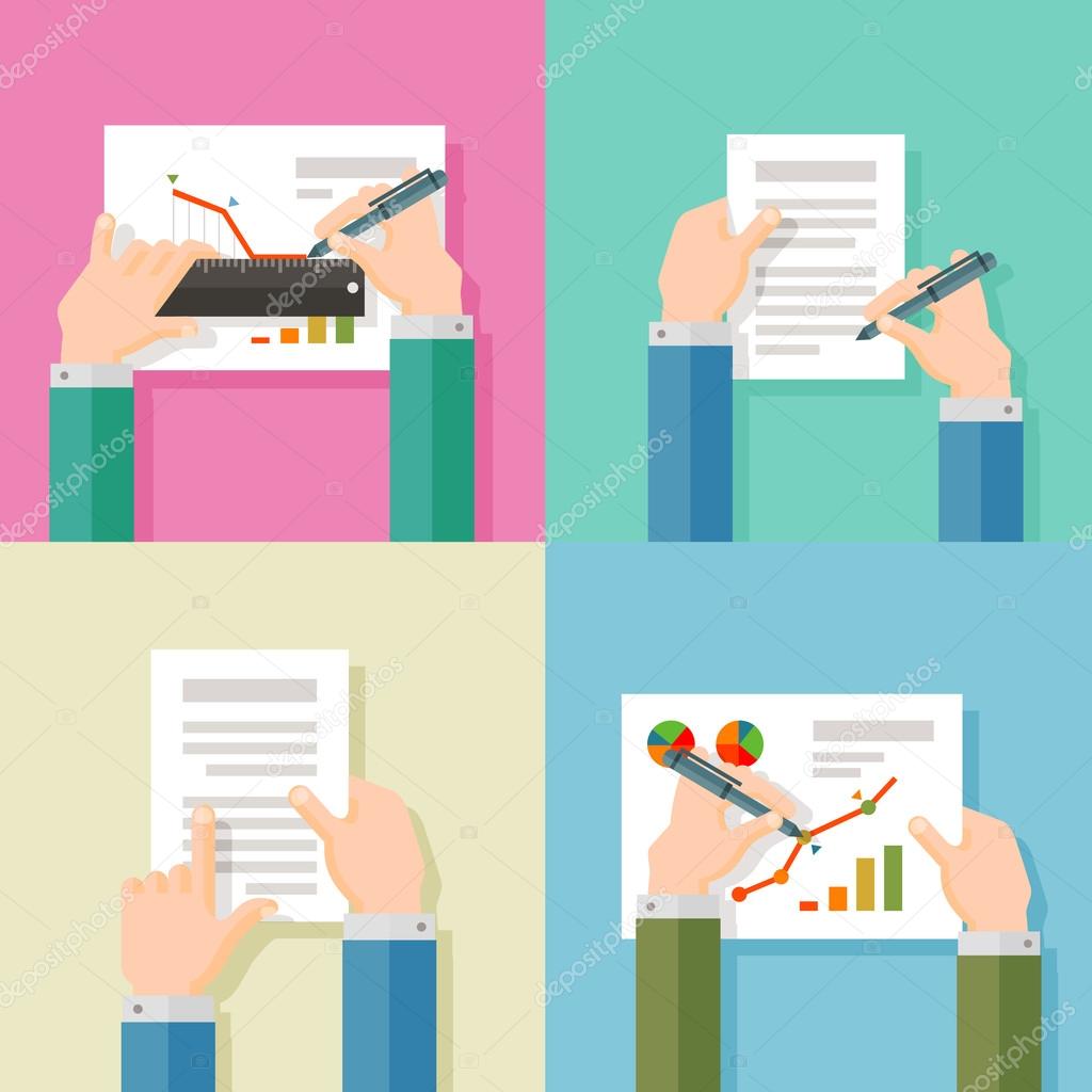 Business people in the office on a white background. vector illustration