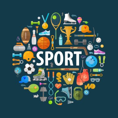 Spor vektör logo tasarım şablonu. Fitness veya spor salonu simgeler