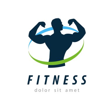 Fitness vektör logo tasarım şablonu. Sağlık ya da spor salonu simgesi
