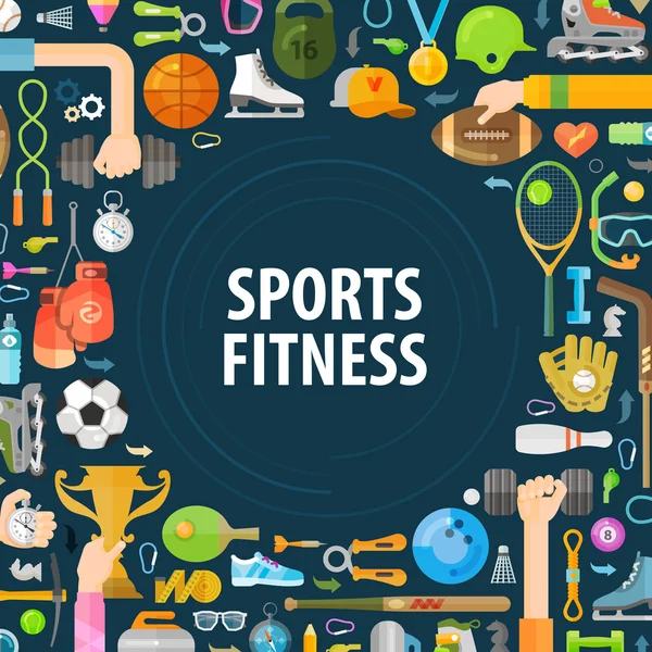 Modello di design del logo vettoriale sportivo. icone di fitness o ginnastica — Vettoriale Stock